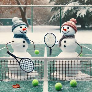 Tennisplätze eingewintert